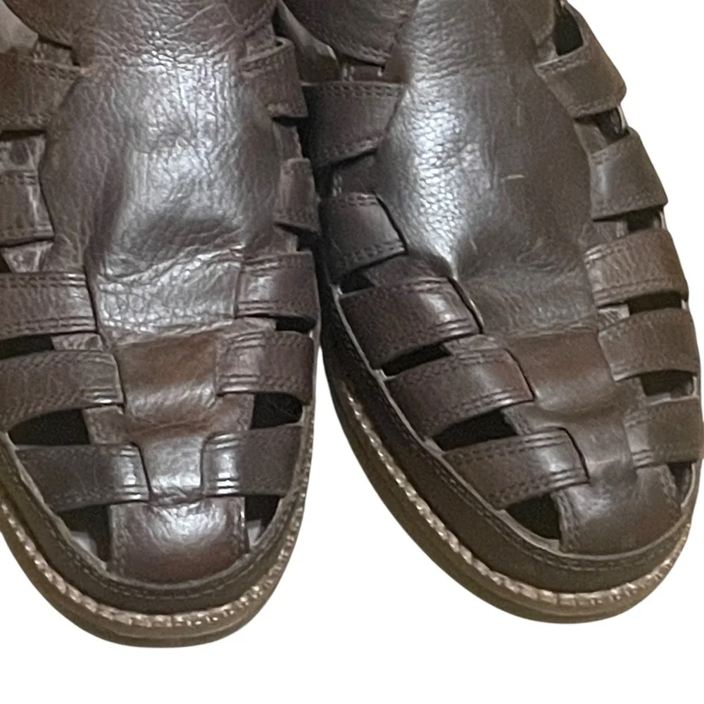 Tommy Bahama Relaxology Men's Maunai Brown Leather Fisherman Sandals, Sz. 7D - Picture 3 of 9